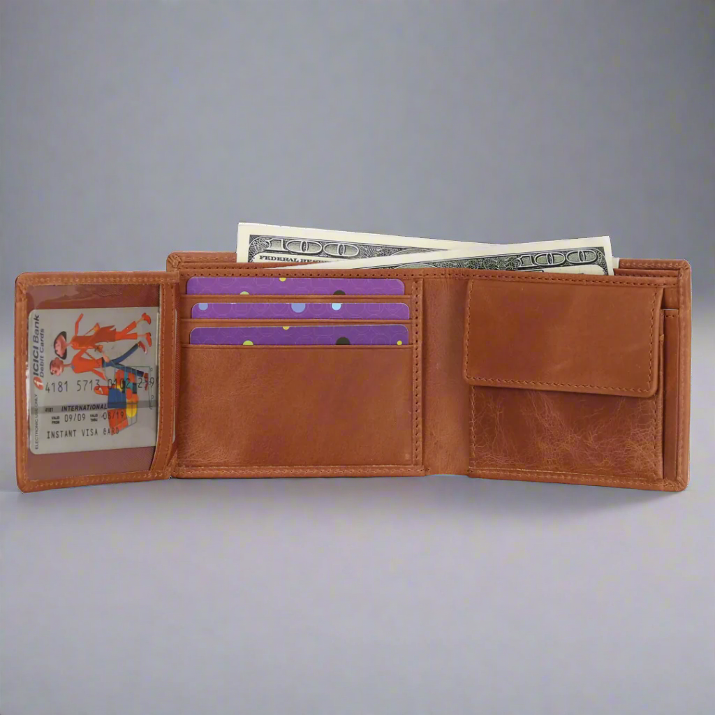 Men's 8 Card Slot Leather Wallet