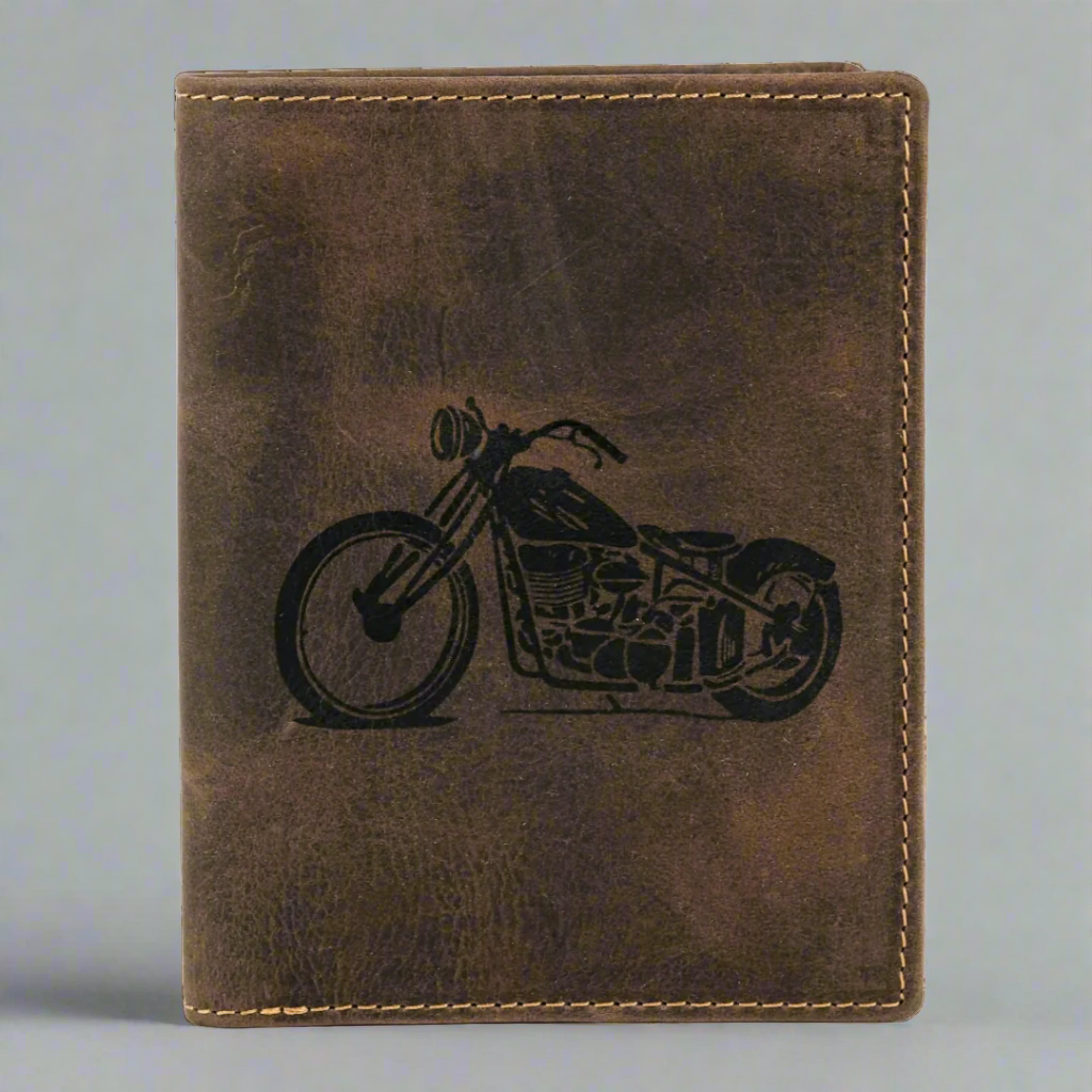 MET Men's Motorcycle Distressed Leather Wallet