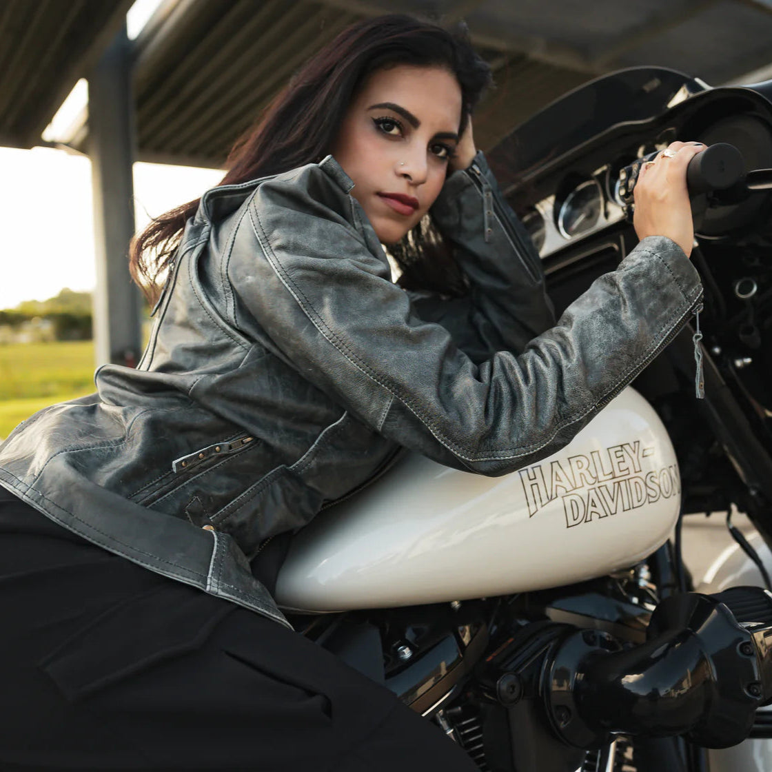 BOL Women's Biker Style Leather Jacket