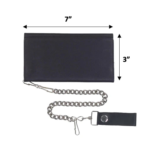 Open Road Men's Chain Trifold Leather Wallet - Boutique of Leathers/Open Road