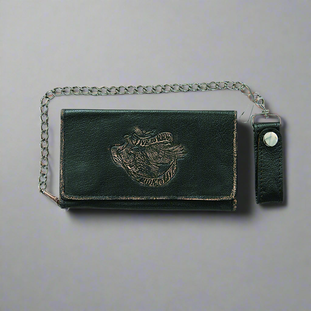 Open Road Men's Chain Trifold Leather Wallet - Boutique of Leathers/Open Road