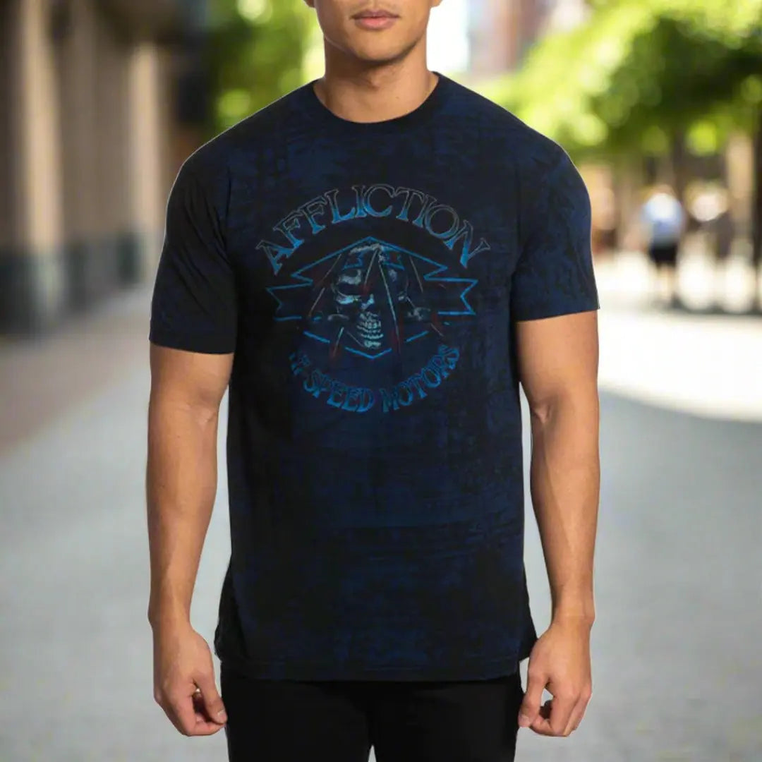 Affliction Men's Diamond Head Skull Short Sleeve Shirt Men's Shirts & Tees Boutique of Leathers/Open Road