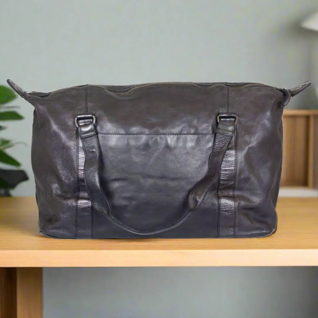 BOL Black Leather Travel Duffle Bag Backpacks & Messenger Bags Boutique of Leathers/Open Road
