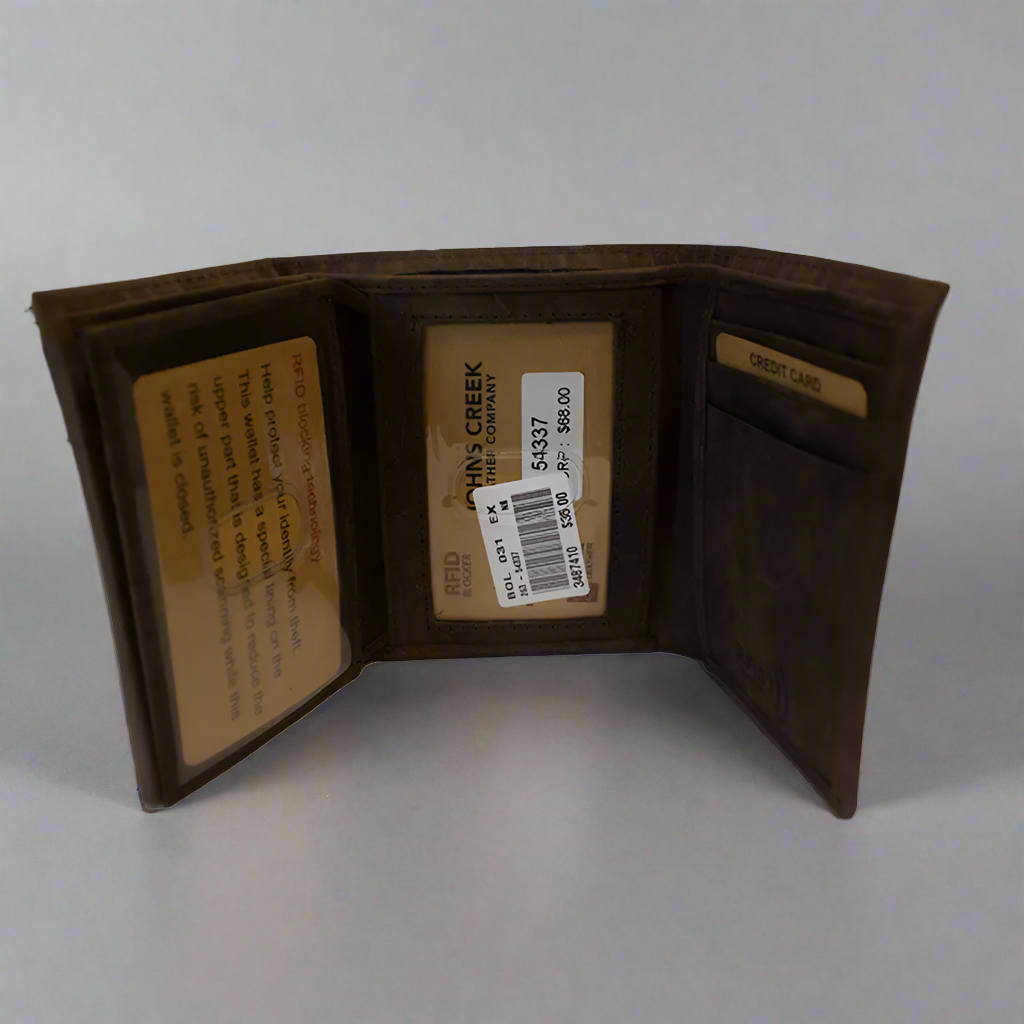 BOL Men's Centre Wing Trifold Leather RFID Wallet Men's Wallets Boutique of Leathers/Open Road