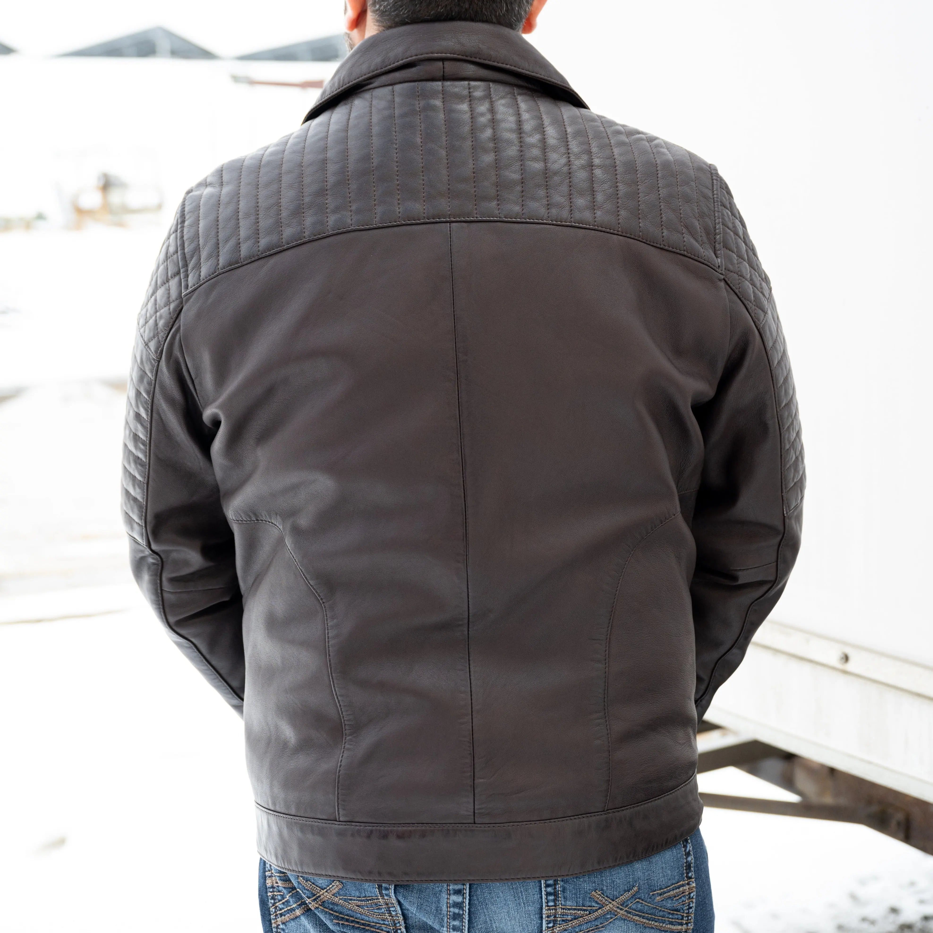 BOL Men's Classic Biker Look Zip up Leather Jacket Men's Leather Jackets Boutique of Leathers/Open Road