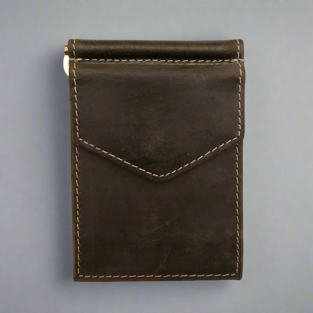 BOL Men's Distressed Leather Money Clip Wallet - Boutique of Leathers/Open Road