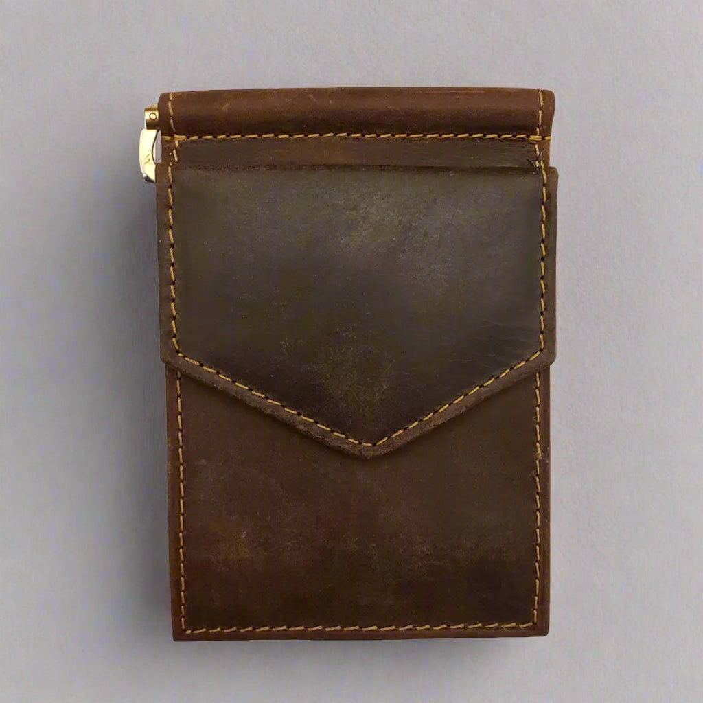 BOL Men's Distressed Leather Money Clip Wallet - Boutique of Leathers/Open Road