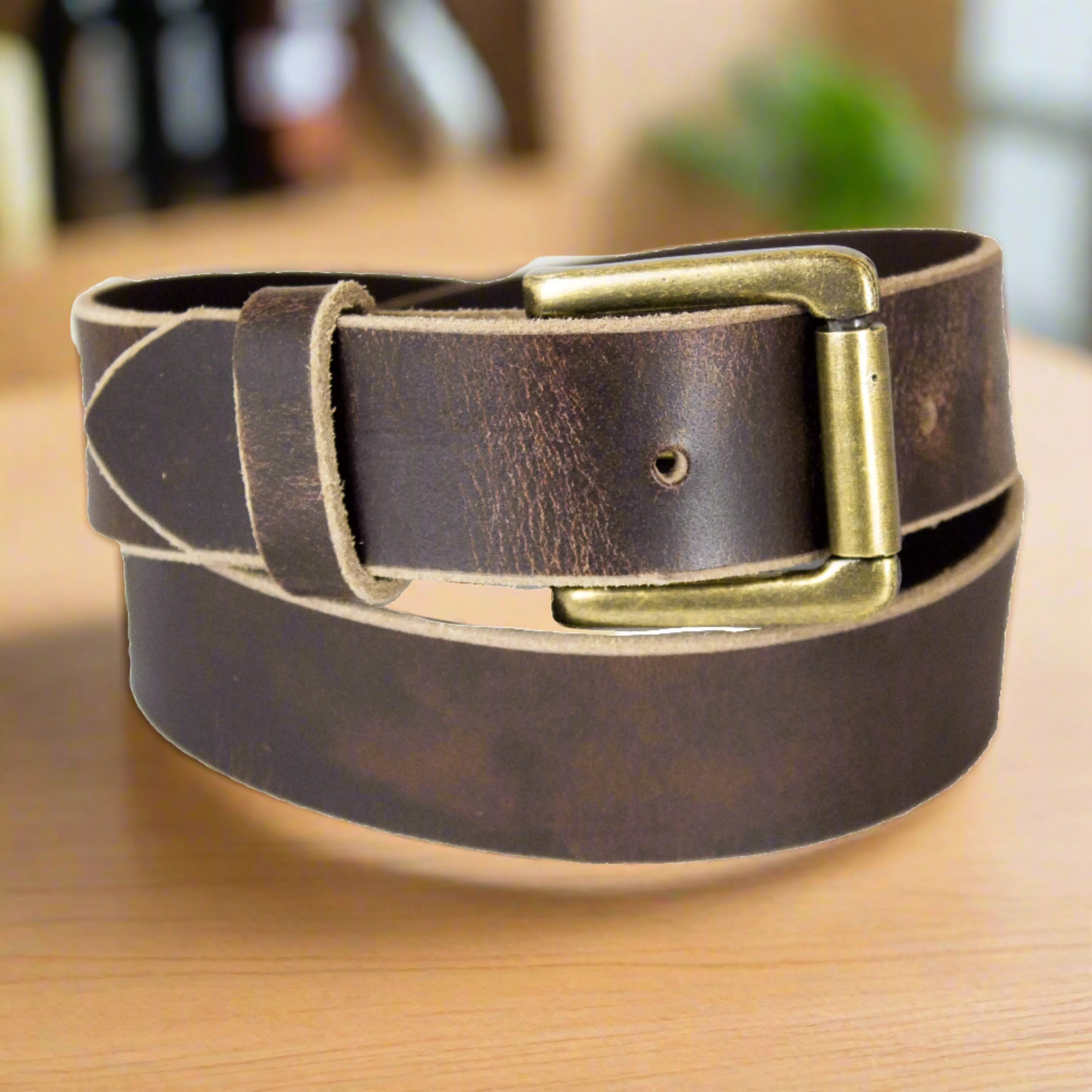 BOL Men's Distressed Waxy Oil Removable Buckle Leather Belt Men's Belts Boutique of Leathers/Open Road