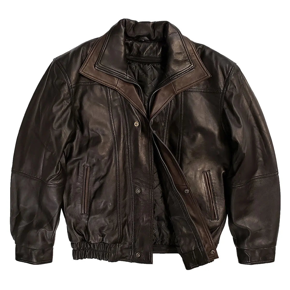 BOL Men's Double Collar Leather Bomber Jacket - Boutique of Leathers/Open Road