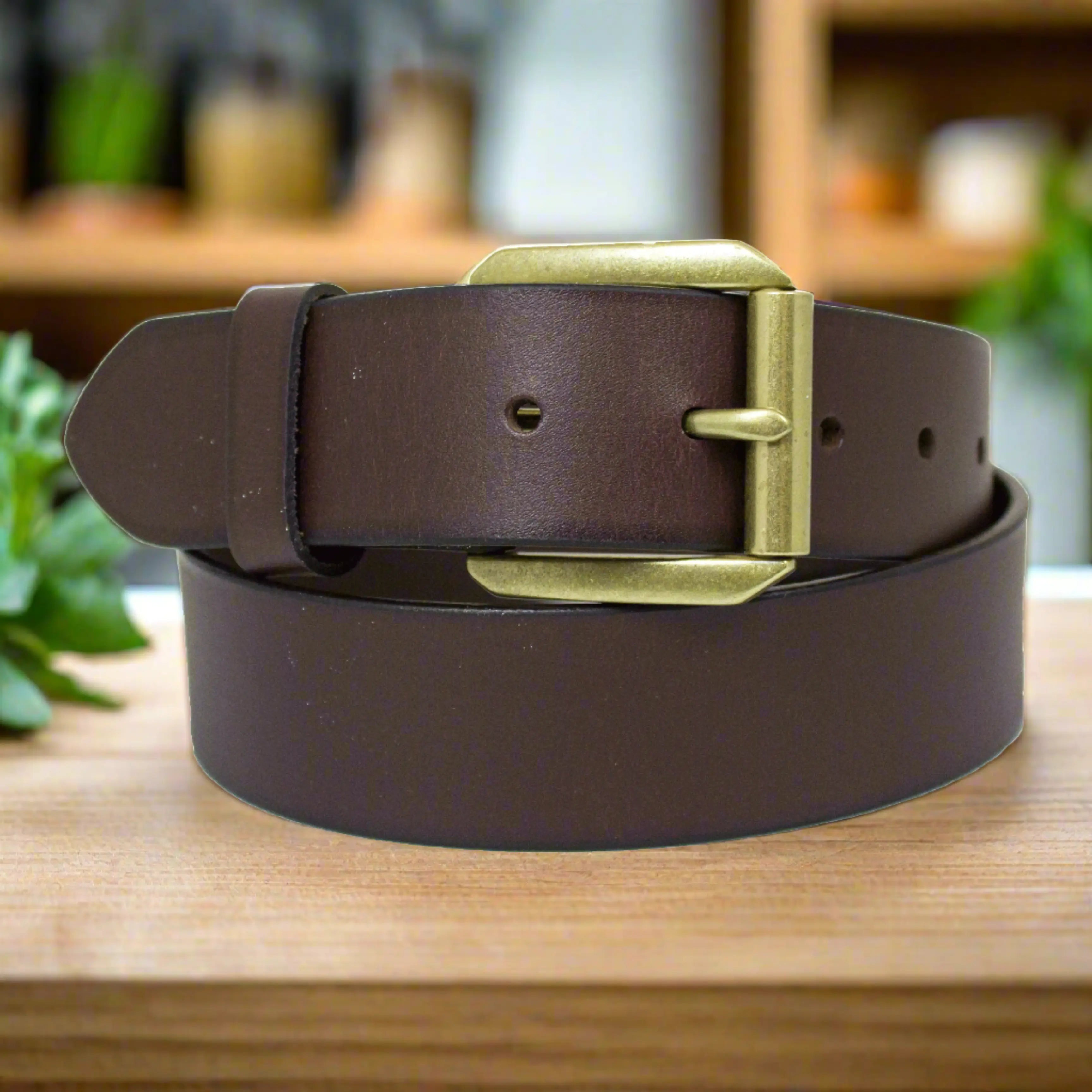 BOL Men's Gold Removable Buckle Leather Belt Men's Belts Boutique of Leathers/Open Road