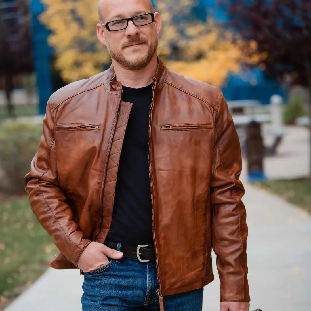 BOL Men's Racer Leather Jacket Men's Leather Jackets Boutique of Leathers/Open Road