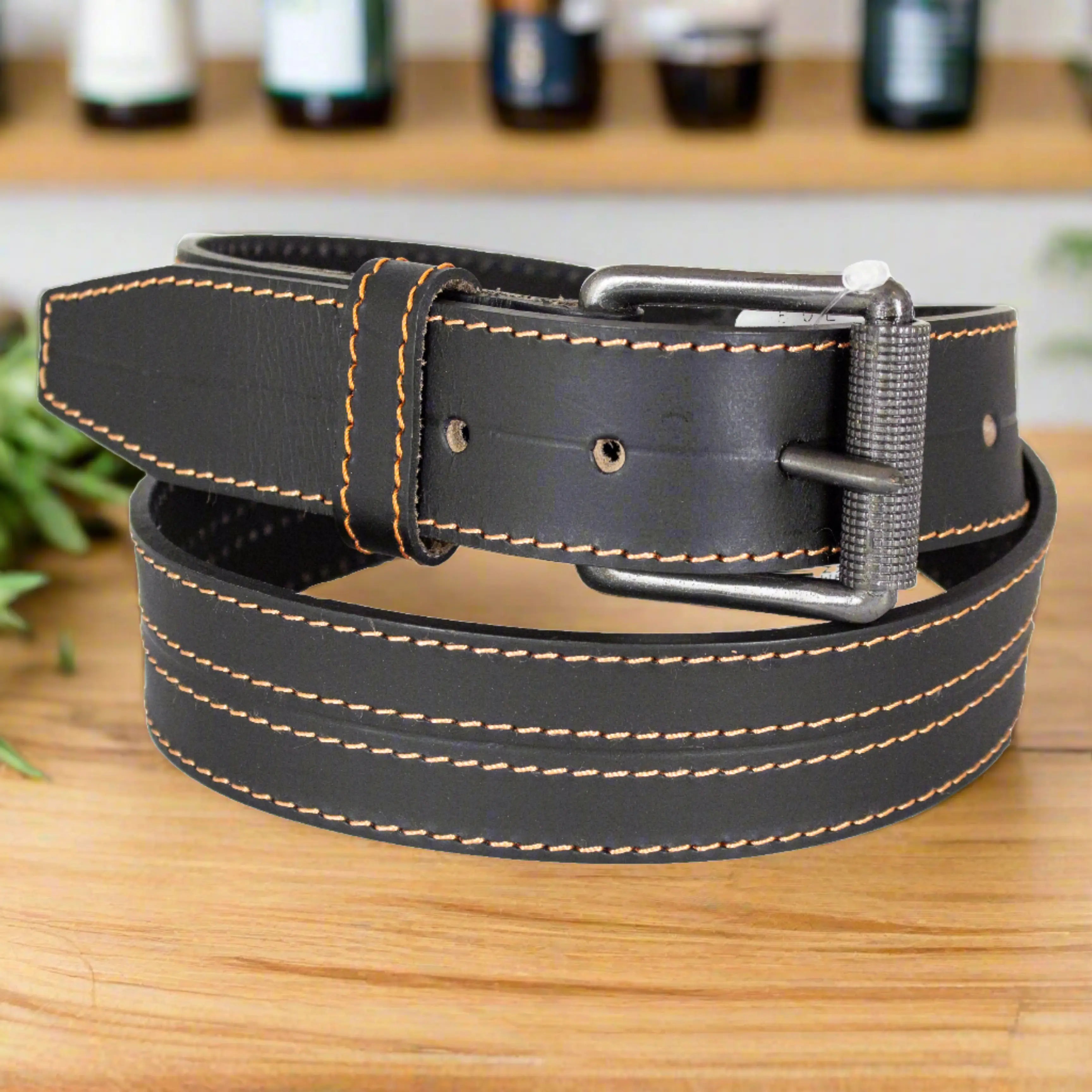 BOL Men's Roller Removable Buckle Stitch Leather Belt Men's Belts Boutique of Leathers/Open Road