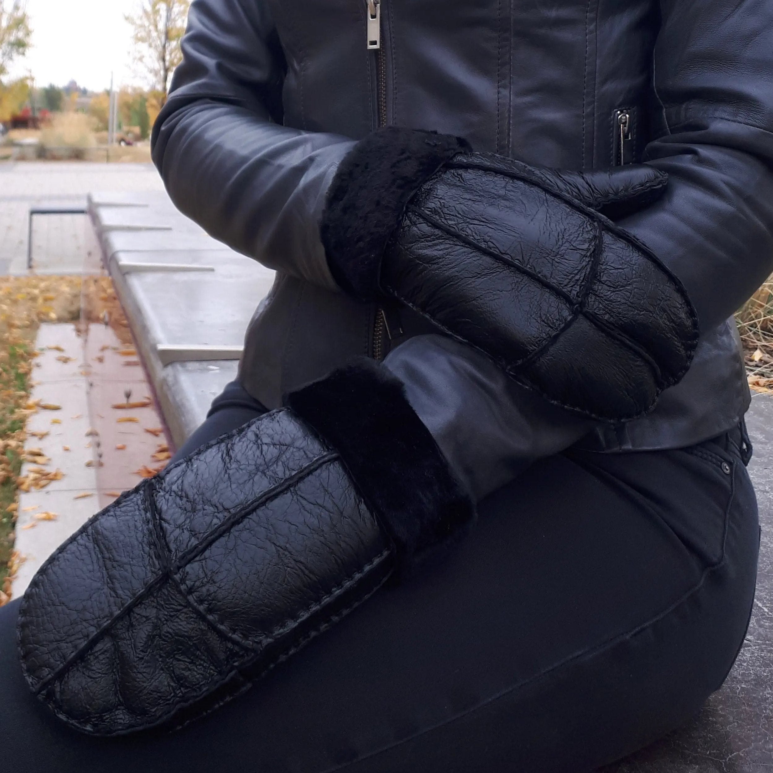 BOL Men's Shearling Leather Mittens Men's Gloves & Mittens Boutique of Leathers/Open Road