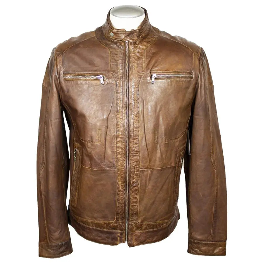 BOL Men's Snap Collar Leather Racer Jacket - Boutique of Leathers/Open Road