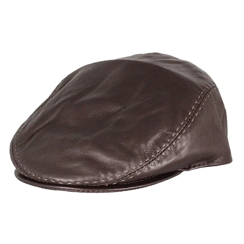 BOL Stitch Accent Leather London Flat Cap - Boutique of Leathers/Open Road