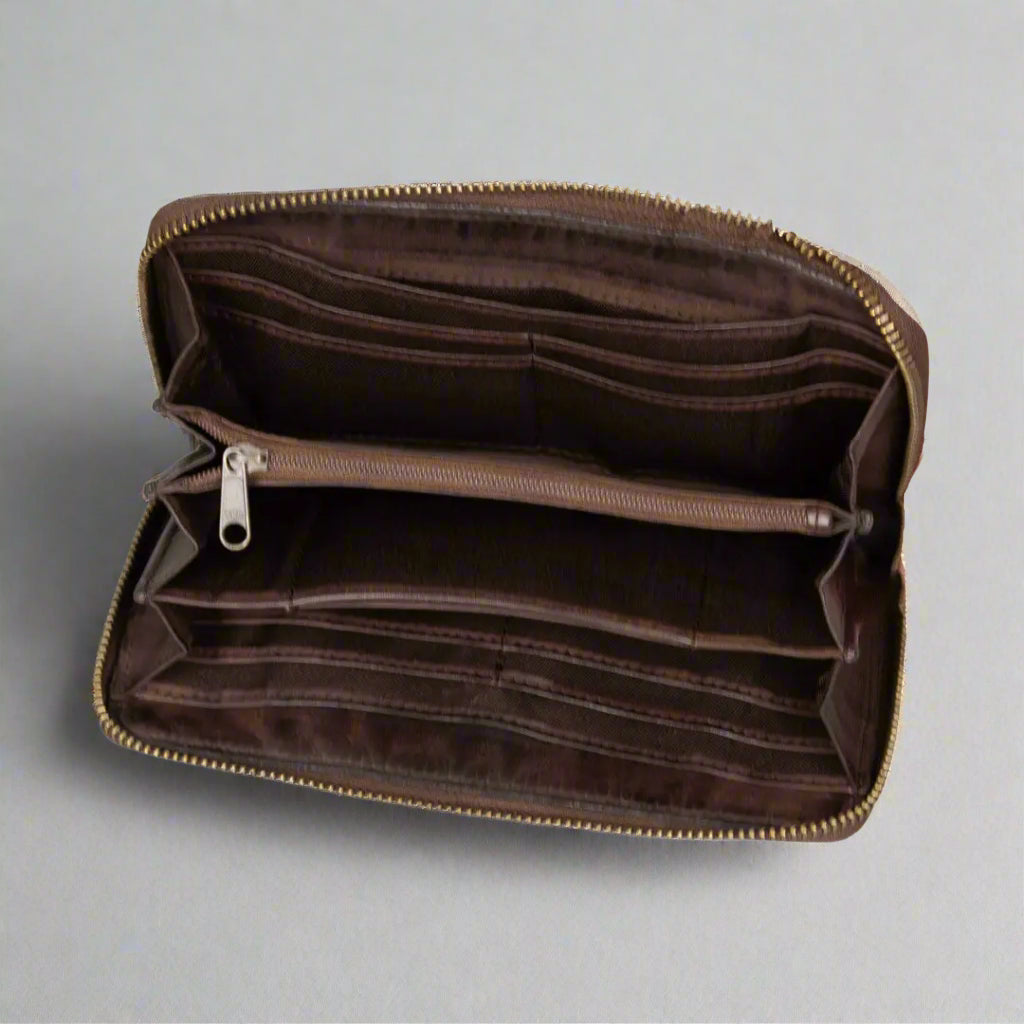 BOL Women's Basket Weave Zip-Around Clutch Wallet Women's Wallets Boutique of Leathers/Open Road