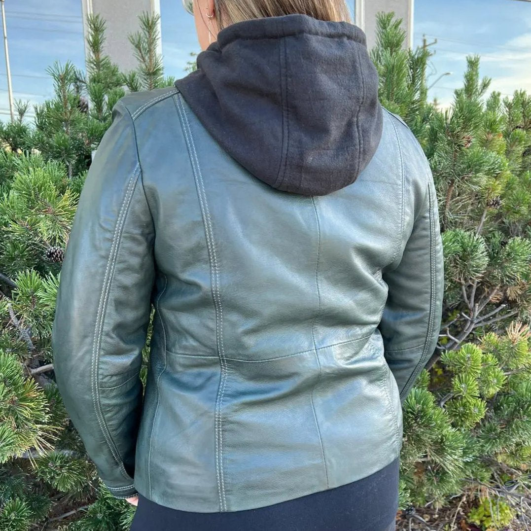 BOL Women's Detachable Hooded Leather Jacket Women's Coats & Jackets Boutique of Leathers/Open Road