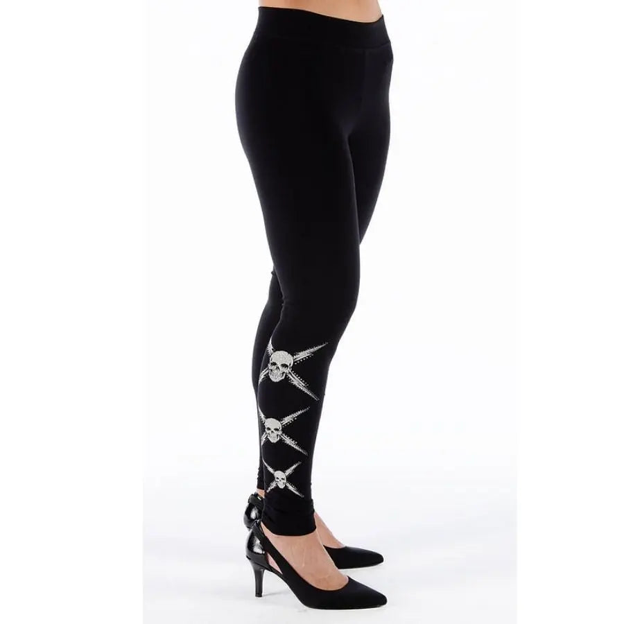 BOL Women's Rhinestone Skull Leggings Women's Pants Boutique of Leathers/Open Road