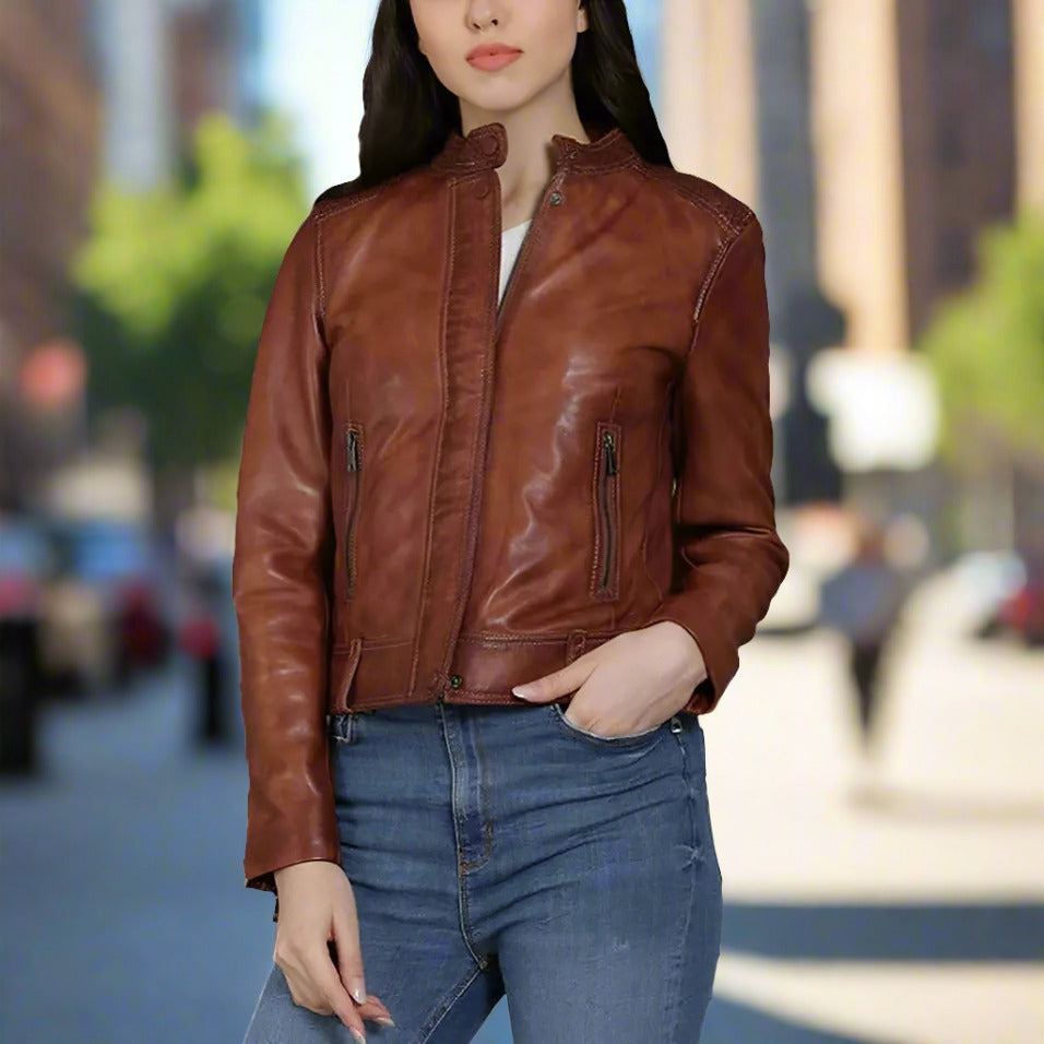 BOL Women's Sage 1 Lamb Leather Jacket Women's Coats & Jackets Boutique of Leathers/Open Road