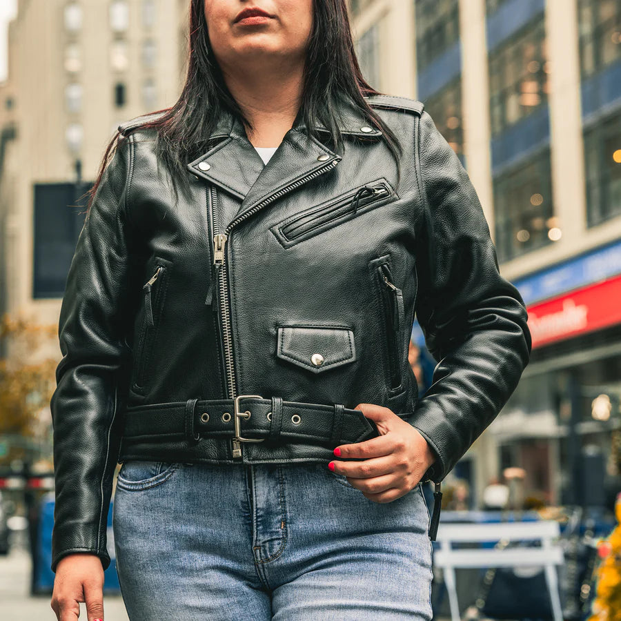 Women’s Motorcycle Leather Jacket. Quilted Thermal Liner & Cowhide - Boutique of Leathers/Open Road