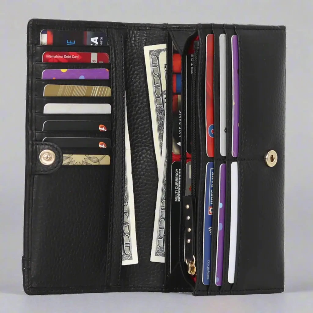 Genuine Leather Wallet with Studded Accent Women's Wallets Boutique of Leathers/Open Road