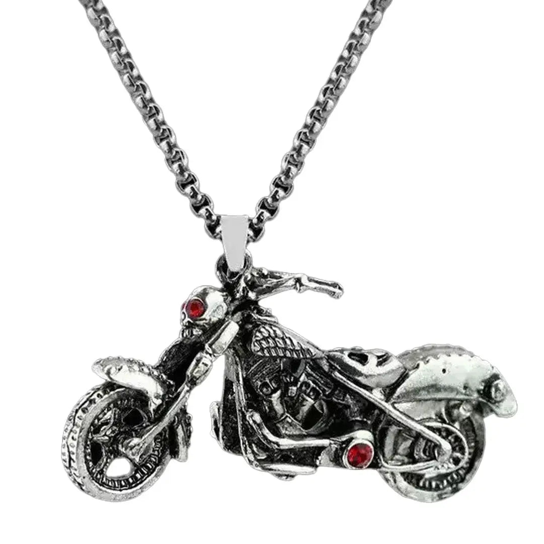 GoSteel Men's Ghost Rider Racing Moto Bike Pendant Men's Jewelry Boutique of Leathers/Open Road