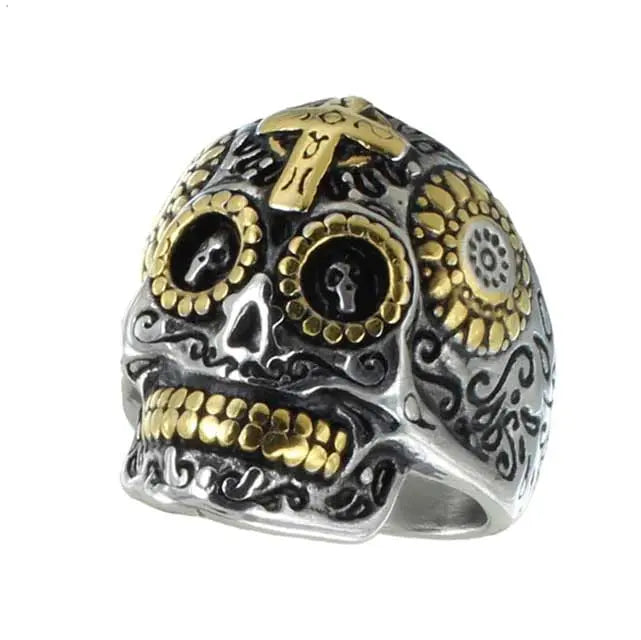 GoSteel Men's Sugar Skull Ring - Boutique of Leathers/Open Road
