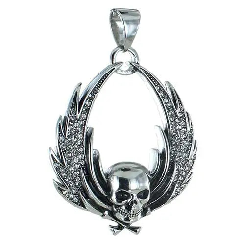 GoSteel Skull & Wings Pendant - Boutique of Leathers/Open Road