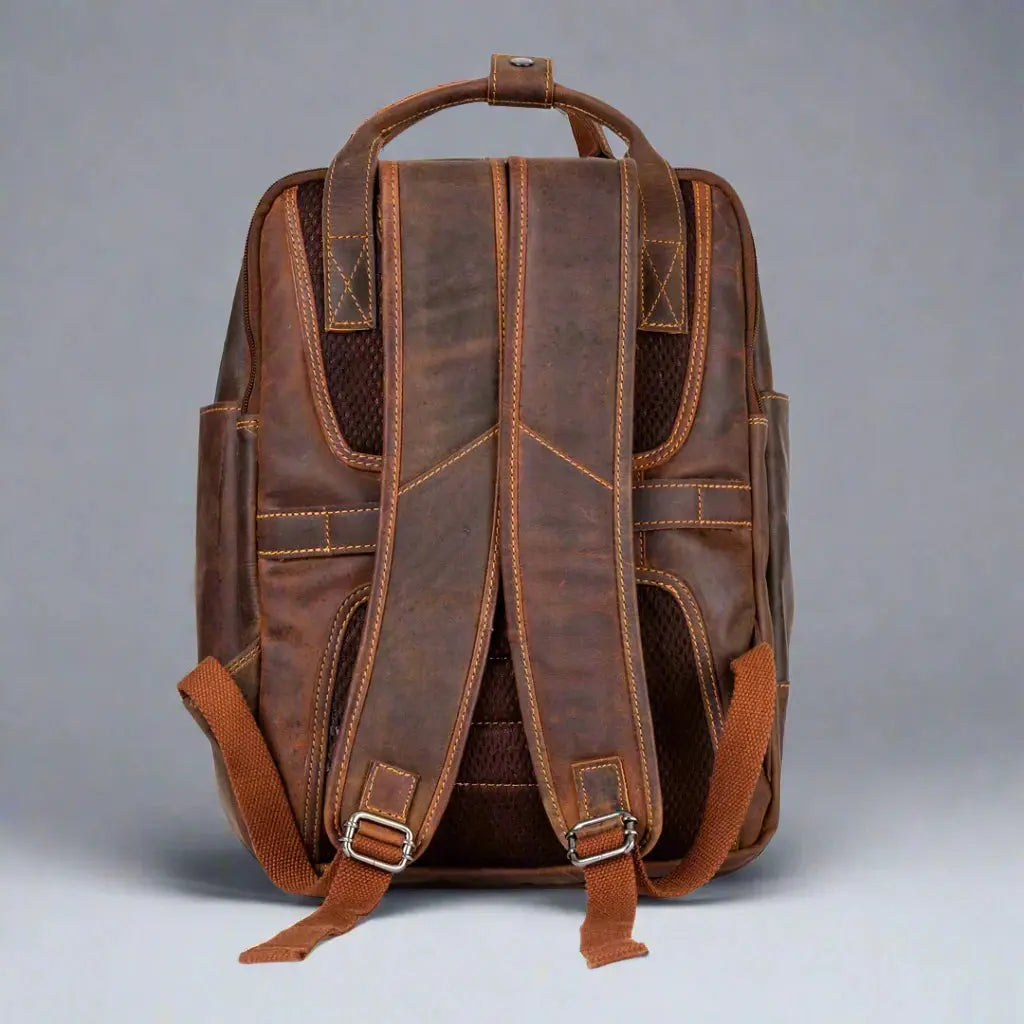 Greenwood Leather Backpack with Reinforced Laptop and Tablet Compartments - Boutique of Leathers/Open Road