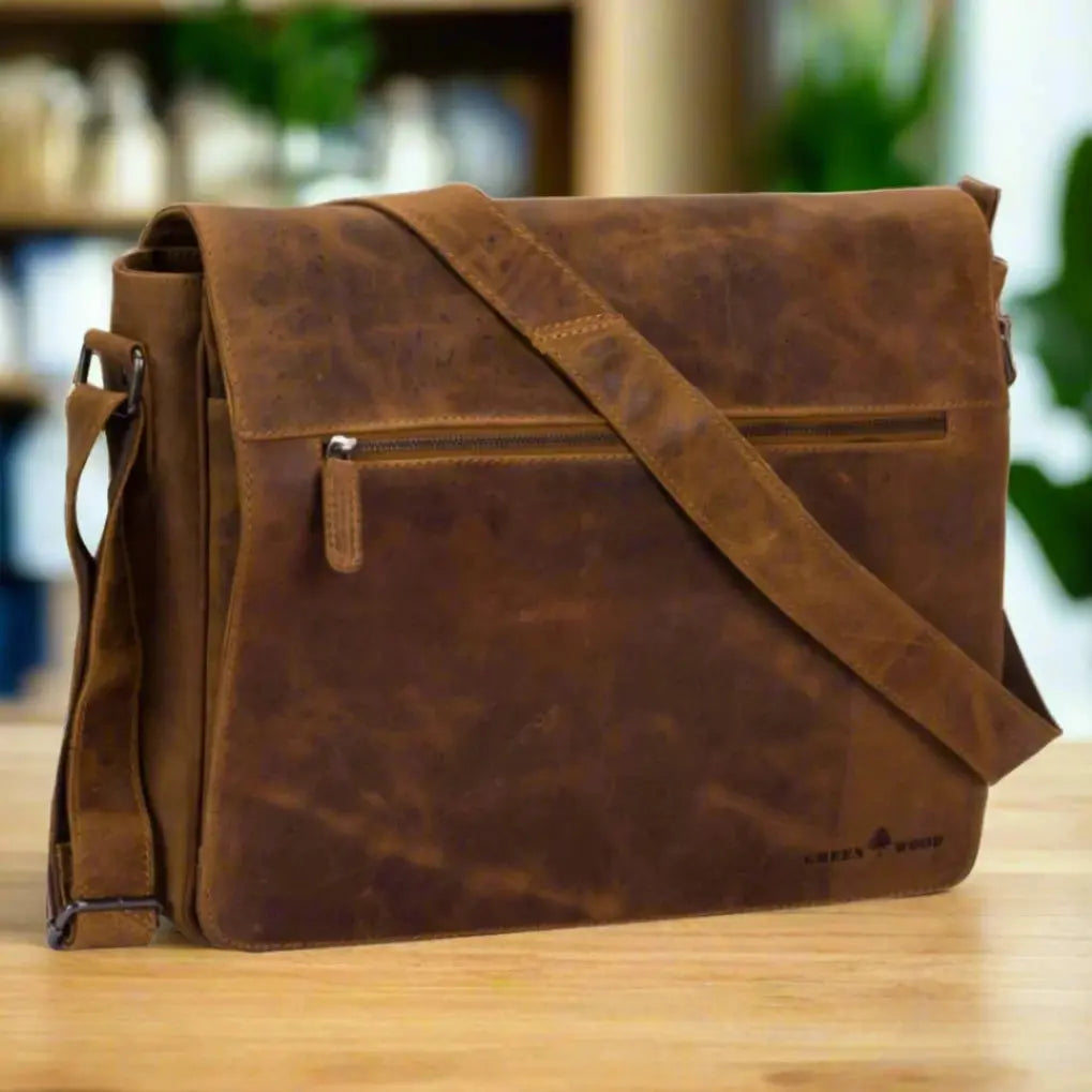 Greenwood Leather Laptop Bag Backpacks & Messenger Bags Boutique of Leathers/Open Road