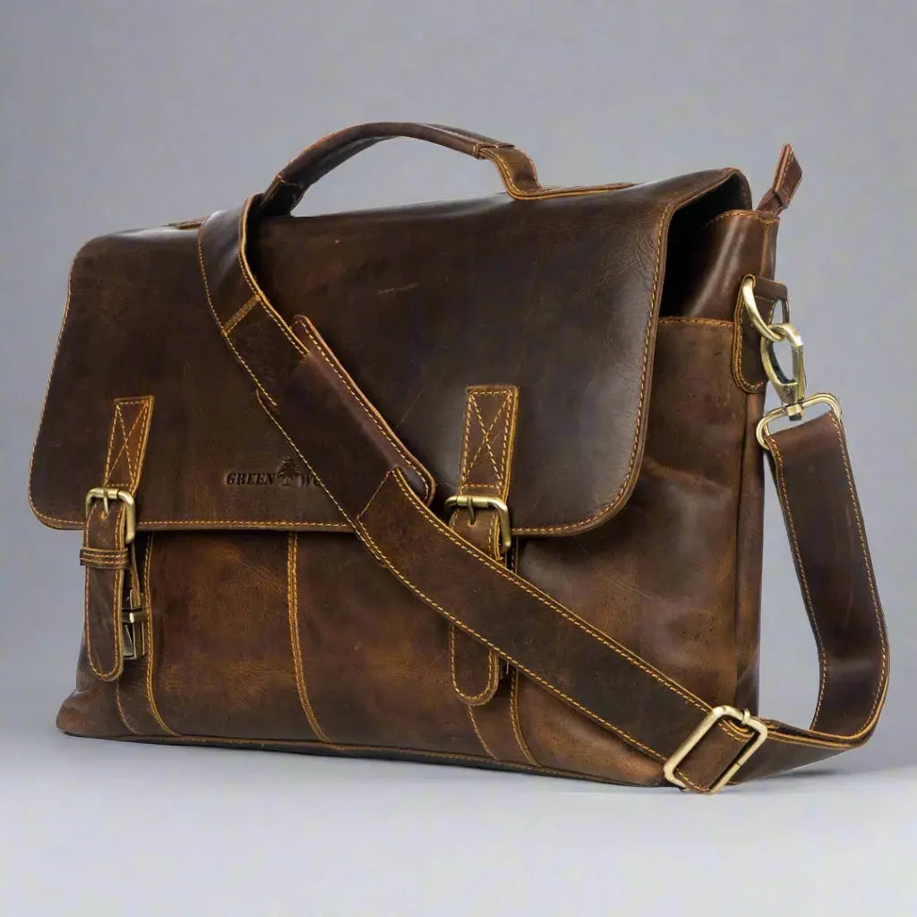 Greenwood Leather Laptop Bag Backpacks & Messenger Bags Boutique of Leathers/Open Road