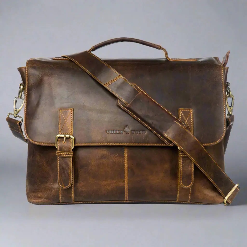 Greenwood Leather Laptop Bag Backpacks & Messenger Bags Boutique of Leathers/Open Road