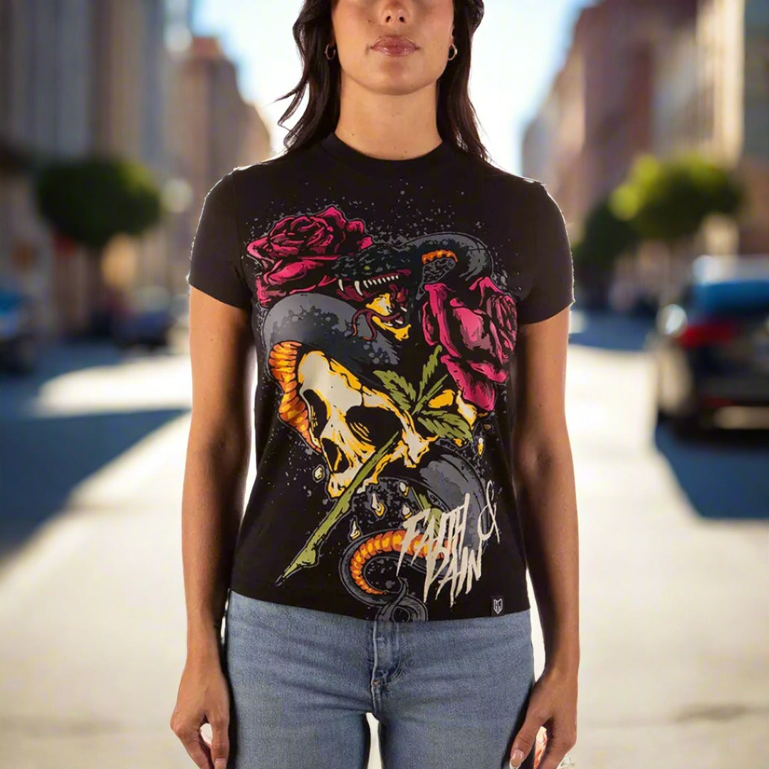 Headrush Women's Faith and Pain Short Sleeved Shirt Women's Shirts & Tees Boutique of Leathers/Open Road