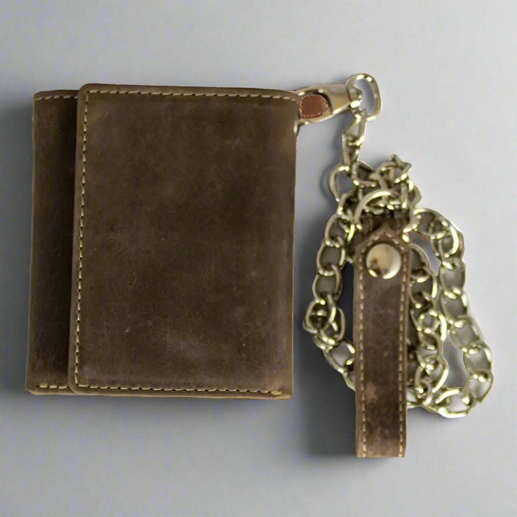JBG International Men's Hunter Chain Leather RFID Wallet - Boutique of Leathers/Open Road
