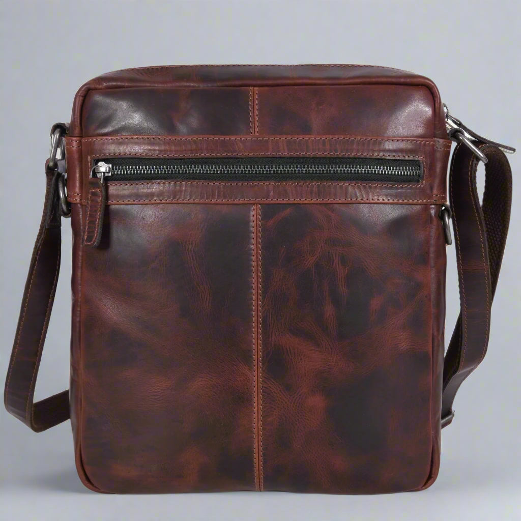 Manhattan Leather Satchel | Buffalo Leather Crossbody Bag for Men & Women - Boutique of Leathers/Open Road