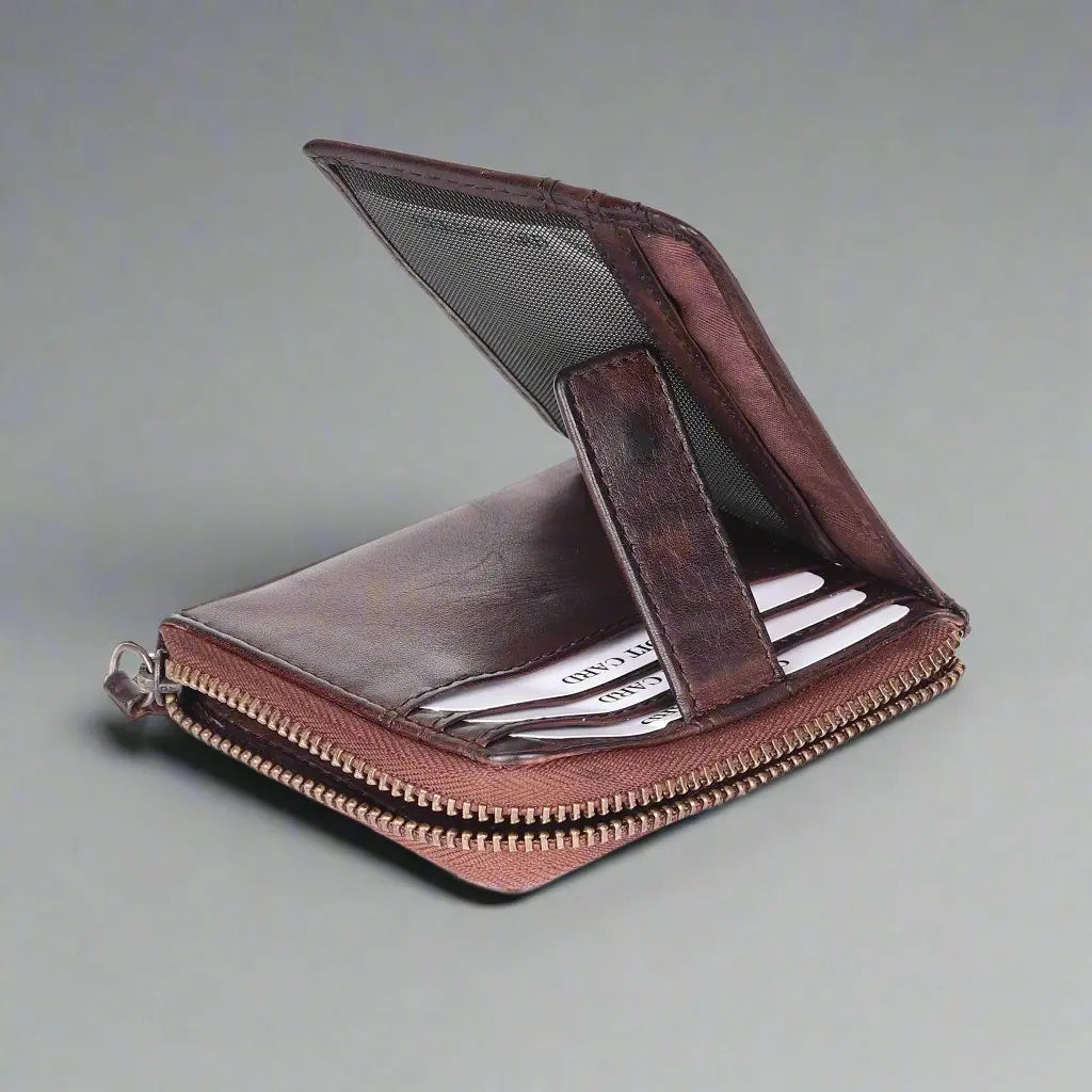 MET Credit Card Wallet with Front Tab - Boutique of Leathers/Open Road