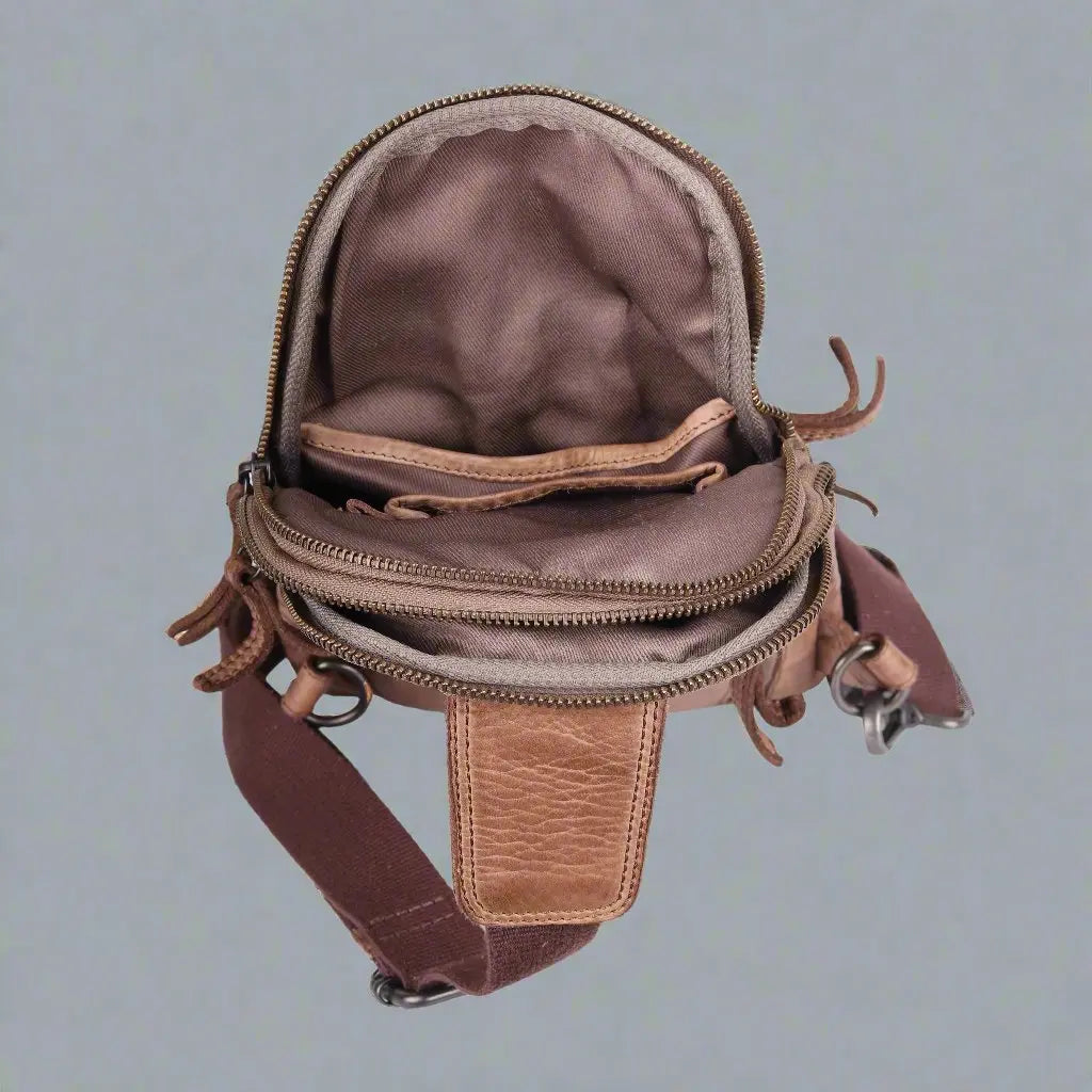 MET Leather Chest Front Bag & Backpack with Dual Zipper Pockets Backpacks & Messenger Bags Boutique of Leathers/Open Road