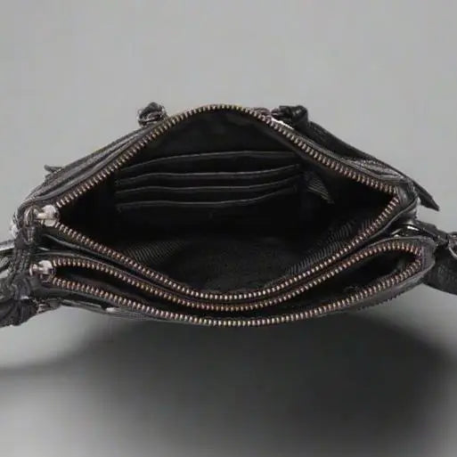 MET Leather Crossbody Bag with Dual Front Zipper Pockets Handbags & Purses Boutique of Leathers/Open Road