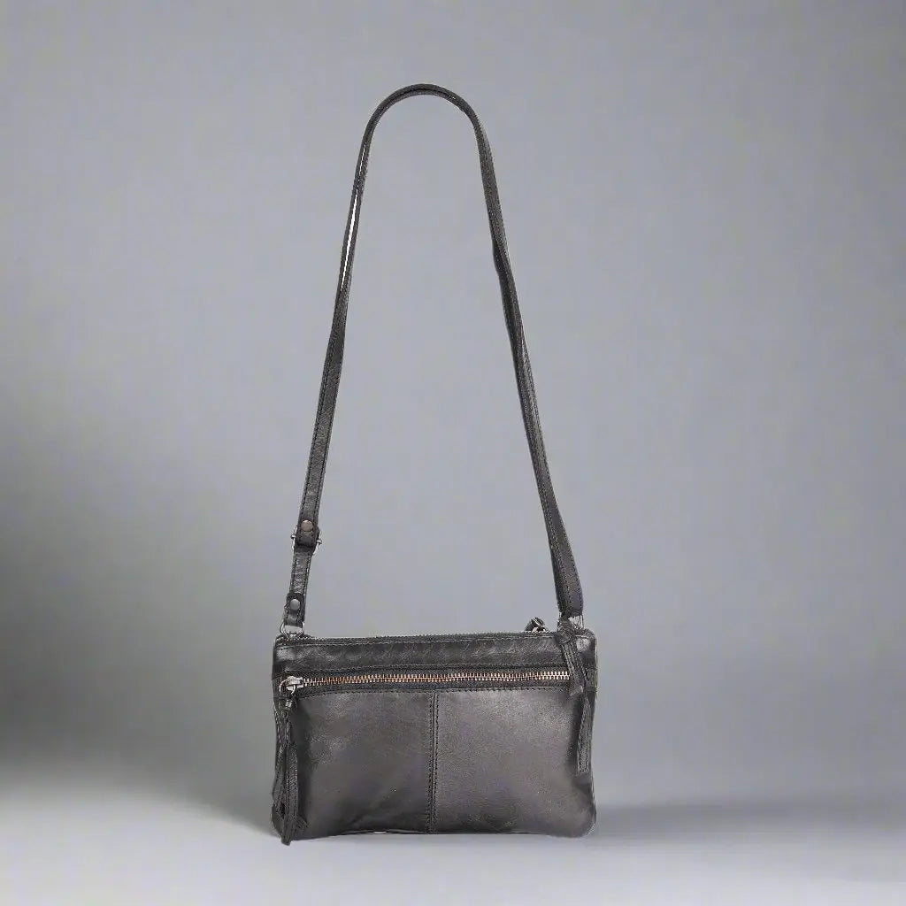MET Leather Crossbody Bag with Dual Front Zipper Pockets Handbags & Purses Boutique of Leathers/Open Road