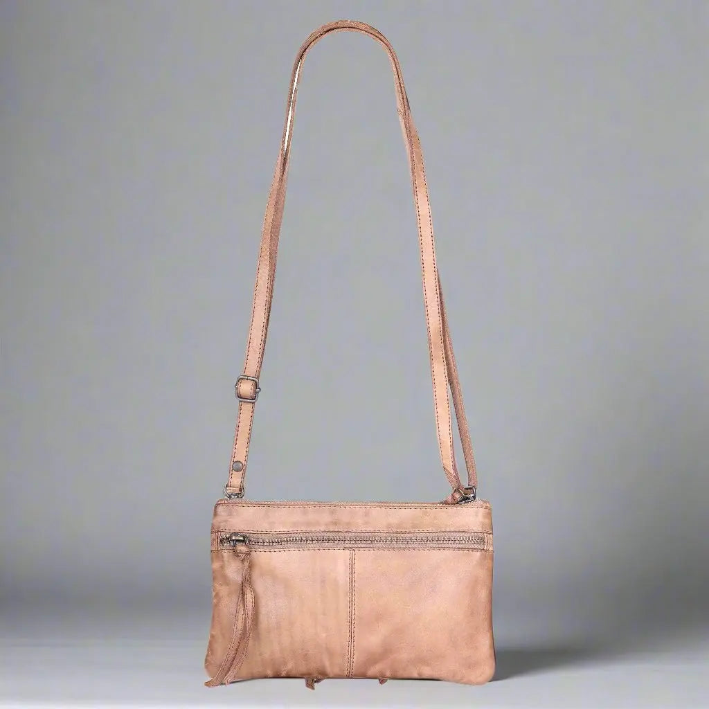 MET Leather Crossbody Bag with Dual Front Zipper Pockets Handbags & Purses Boutique of Leathers/Open Road