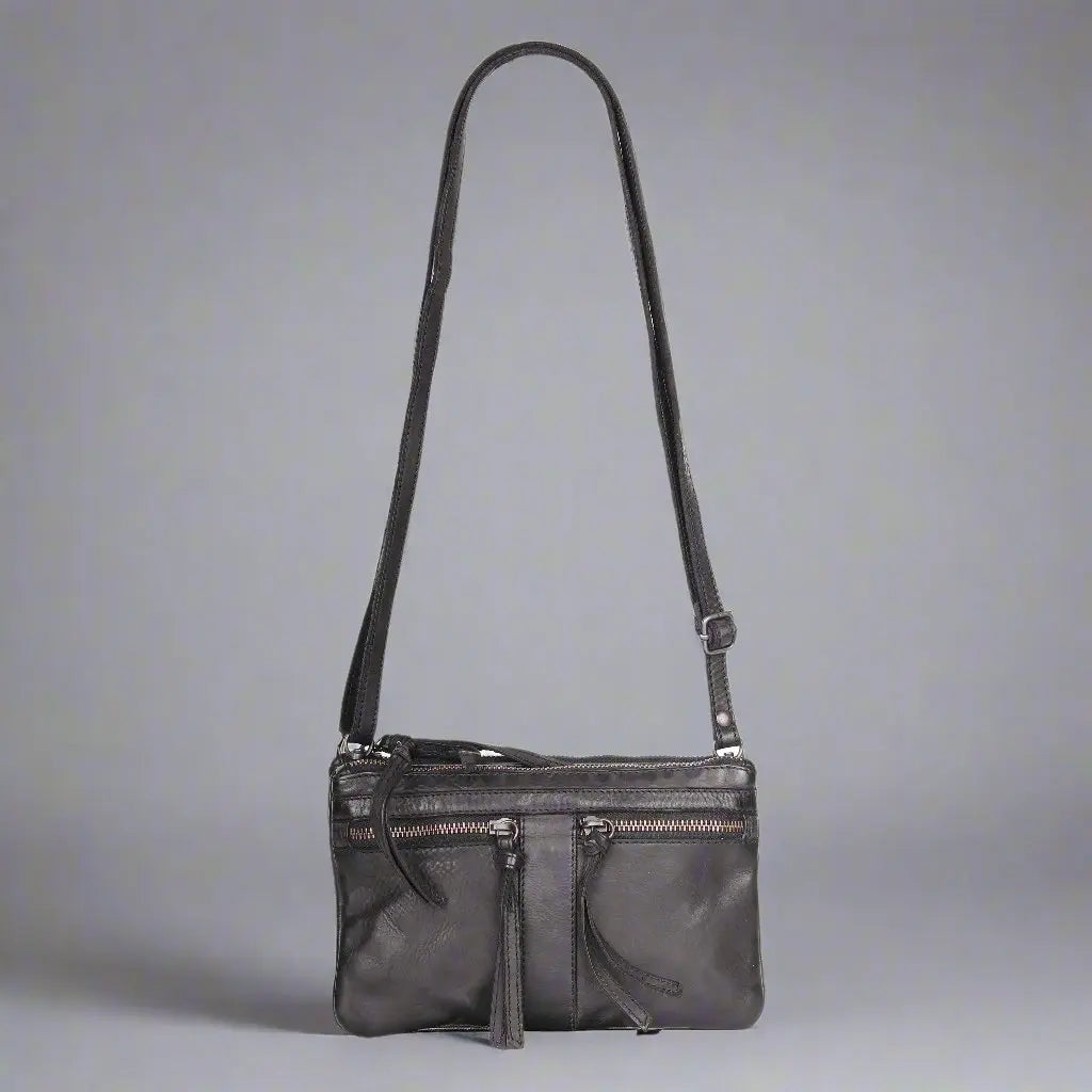 MET Leather Crossbody Bag with Dual Front Zipper Pockets Handbags & Purses Boutique of Leathers/Open Road