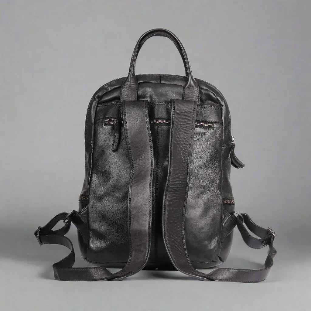MET Multi-Pocket Leather Backpack with Dual Carry Handles Backpacks & Messenger Bags Boutique of Leathers/Open Road