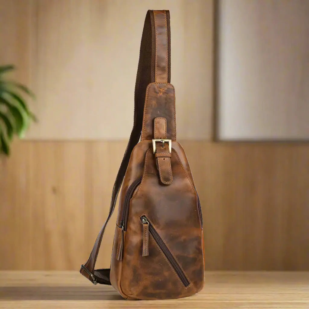 MET Off The Shoulder Leather Chest Backpack Backpacks & Messenger Bags Boutique of Leathers/Open Road