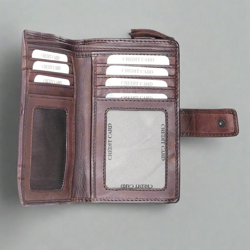 MET Women's Leather Credit Card Wallet Women's Wallets Boutique of Leathers/Open Road
