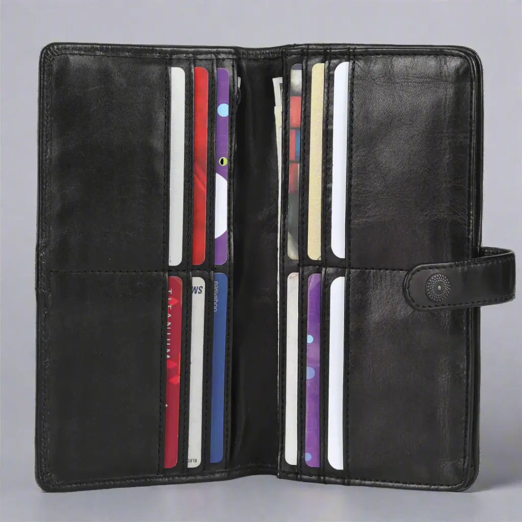 MET Women's Snap Tab Leather Wallet Women's Wallets Boutique of Leathers/Open Road