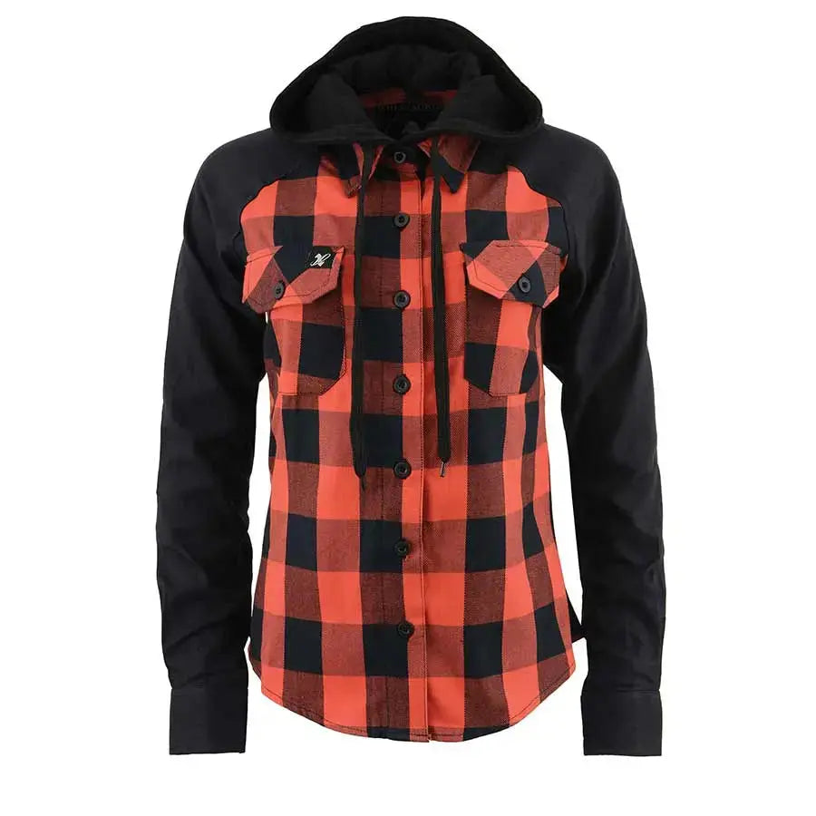 Milwaukee Leather Women's Armoured Plaid Hooded Shirt - Boutique of Leathers/Open Road