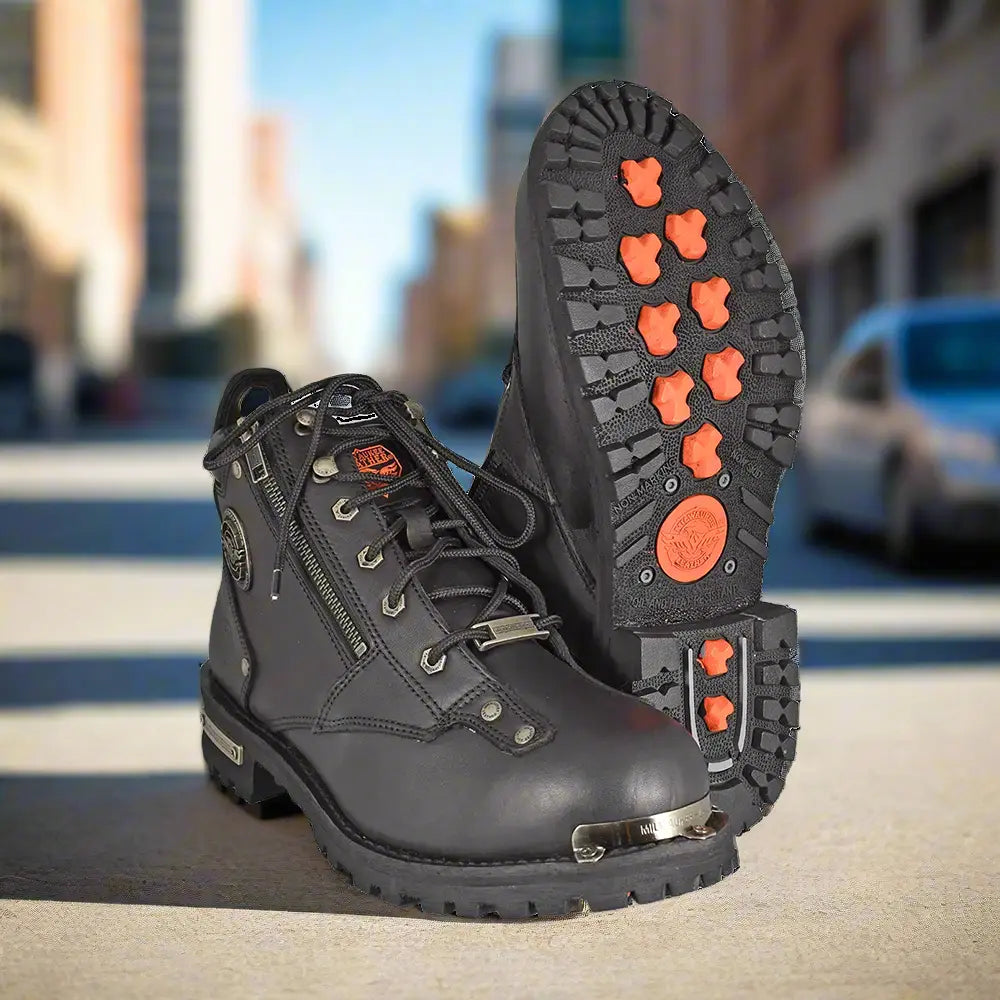 Milwaukee Leather Men's 6" Double Zip Lace Up Motorcycle Boots - Boutique of Leathers/Open Road