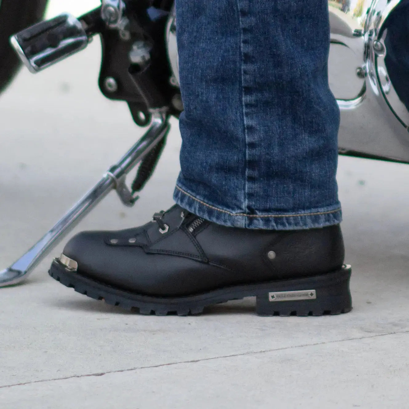 Milwaukee Leather Men's 6" Double Zip Lace Up Motorcycle Boots Men's Motorcycle Boots Boutique of Leathers/Open Road