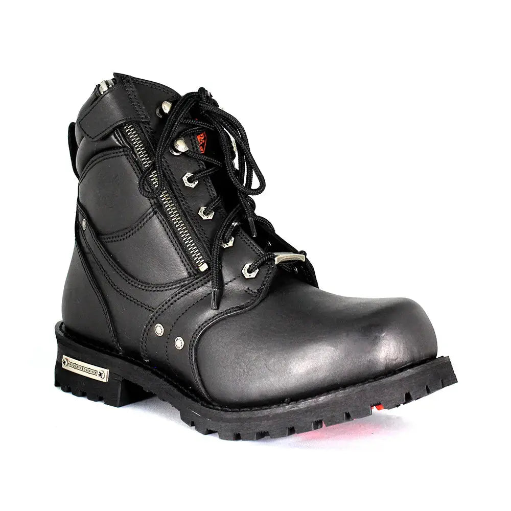 Milwaukee Leather Men's 6" Milwaukee Side Zip Lace Up Motorcycle Boots - Boutique of Leathers/Open Road