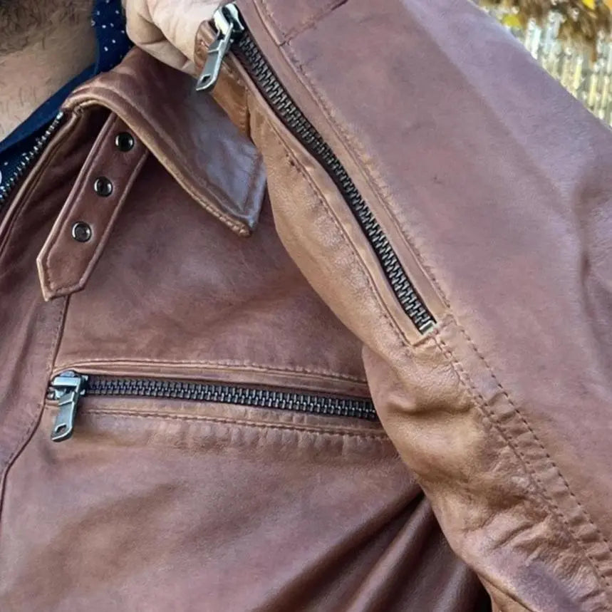Men's Lamb Leather Four-Pocket Classic Jacket Men's Leather Jackets Boutique of Leathers/Open Road